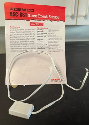 Honeywell ASC-SS1 2-Wire Glassbreak Shock Sensor, 8' Range, White - image 1 of 4