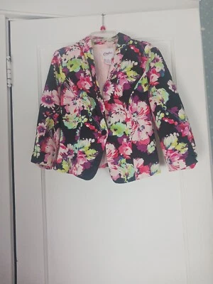 Blazer Candie's Abstracto Floral Manga Larga Talla M Carrera Botón Chaqueta Top Foto 1 de 4