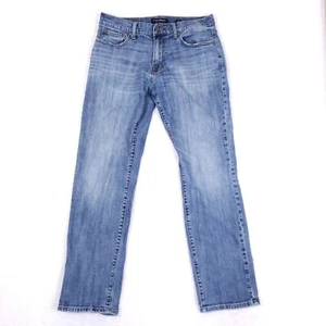 Lucky Brand 221 Straight Jeans 32x32 Blue Stretch Mid Rise Grunge Biker Jeans - Picture 1 of 13