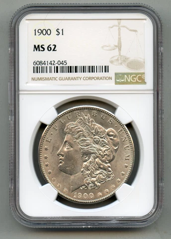 1900 Morgan Silver Dollar NGC MS 62 Cover