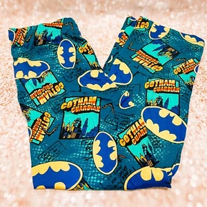 Vtg DC Comic Strip Men’s Teal Gotham Guardian Batman Sleep Pants Pajamas Small - Picture 1 of 4
