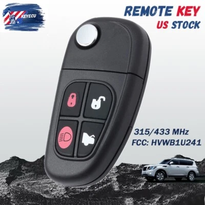 for Jaguar S-Type X-Type XJ8 2003 2004 2005 2006 2007 2008 Flip Remote Key Fob - Image 1 of 4