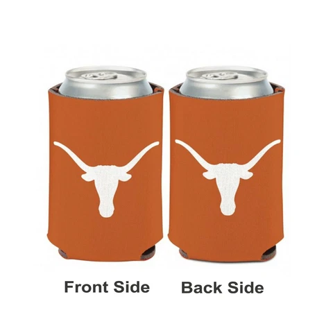 Licensed 2 Sided NCAA 12 oz Texas Longhorns Can Cooler Koozie Cover