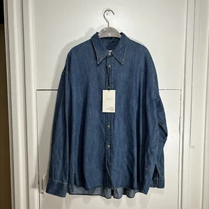 Zara Studio Nicholson Chambray Shirt Blue Oversized Fit Cotton Size M NWT - Picture 1 of 5