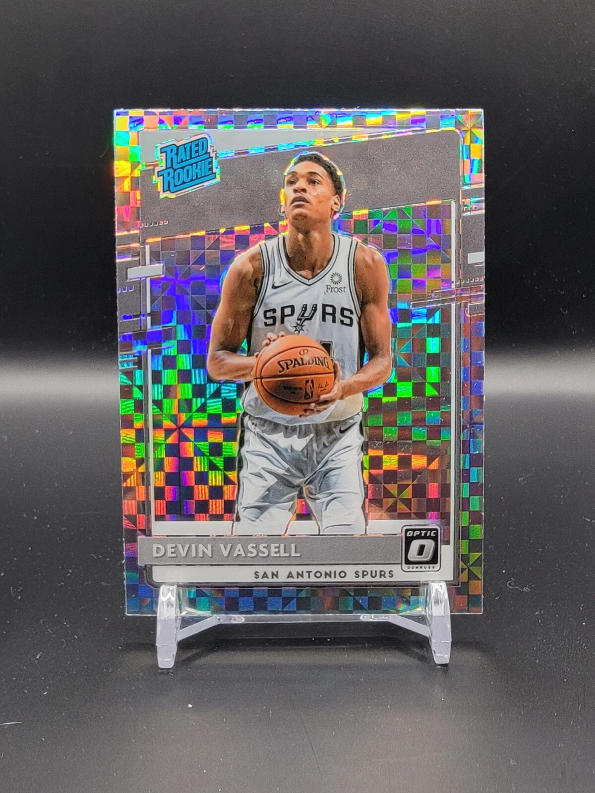 2020-21 Panini Donruss Optic Checkerboard Prizm SP #161 Devin Vassell RC Spurs