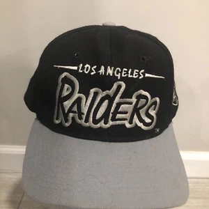 Vtg 90s Los Angeles Raiders Black Starter The Natural NFL Hat Cap Snapback Rare - Picture 1 of 12