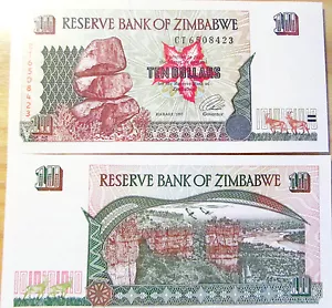 BILLETE " ZIMBABWE 10 DOLARES AÑO 1997 PLANCHA UNC - Imagen 1 de 1