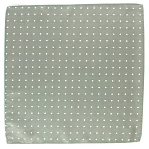 Men's Pocket Square 12" Handkerchief Wedding Fashion Polka Dot Gray White Hanky - Picture 1 of 2