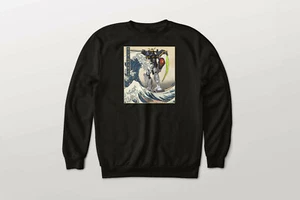 Gundam Deathscythe in the Great Wave off Kanagawa Anime Graphic Art Sweatshirt - Picture 1 of 1