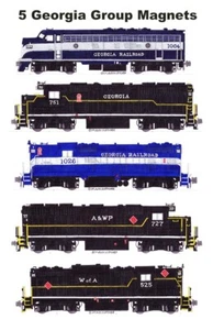 Locomotoras Georgia Group Railroads 5 imanes Andy Fletcher - Imagen 1 de 1