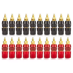 Terminale di rilegatura per altoparlanti audio placcato oro 4 mm spina jack a banana B122 20 pezzi - Foto 1 di 12