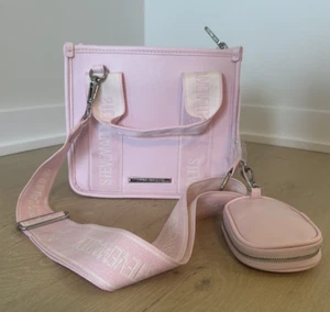 NWT STEVE MADDEN BWEBBERP CROSSBODY SATCHEL BAG W/ AIR POD CASE PINK - Picture 1 of 6