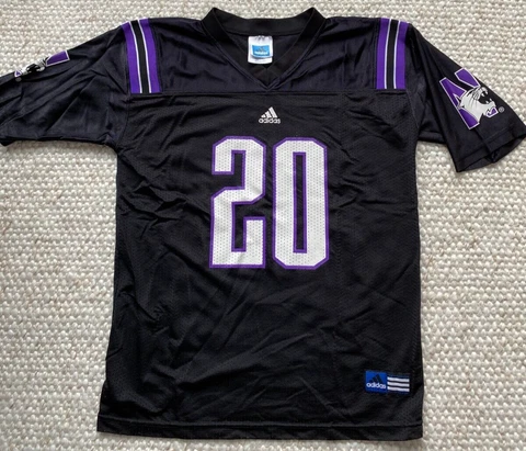 VTG Adidas Northwestern #20 Wildcats Football Jersey Youth Large 14/16 Kids Cover