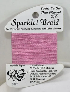 Rainbow Gallery Sparkle! Braid polyester 20 yards SK27 pink - Bild 1 von 1