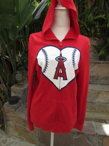 Los Angeles Angels 5th & Ocean MLB Women's Full Zip Cotton Hoodie Red Sz XL/18 Cover