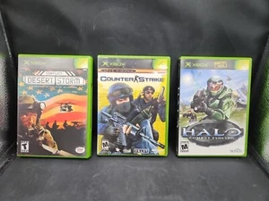 Xbox Shooter Game Lot HALO Counter Strike Conflict Desert Storm - Picture 1 of 5