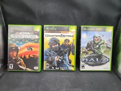 Xbox Shooter Game Lot HALO Counter Strike Conflict Desert Storm - Image 1 of 4
