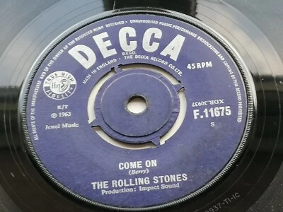 THE ROLLING STONES  ORIGINAL 1963 U.K. 45    COME ON   STONES 1ST 45 - Image 1 of 4