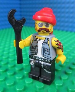 Lego Motorcycle Mechanic Bike Rider Minifig Minifigures Wrench 71001 Series 10