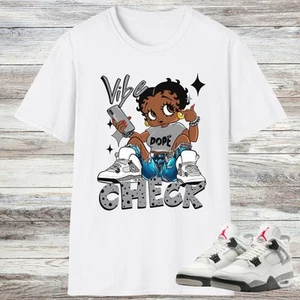 Jordan White Cement 4 Sneaker Match Shirt, White Fire Red Tech Grey Black - Picture 1 of 1