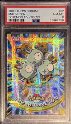 2000 Topps Chrome Pokemon TV Series 2  #82 Magneton TEKNO PSA 8 - Image 1 of 4
