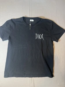 Christian Dior Shirt Womens Extra Large Slim 10 12 Black Embroider Logo Ladies - Picture 1 of 18