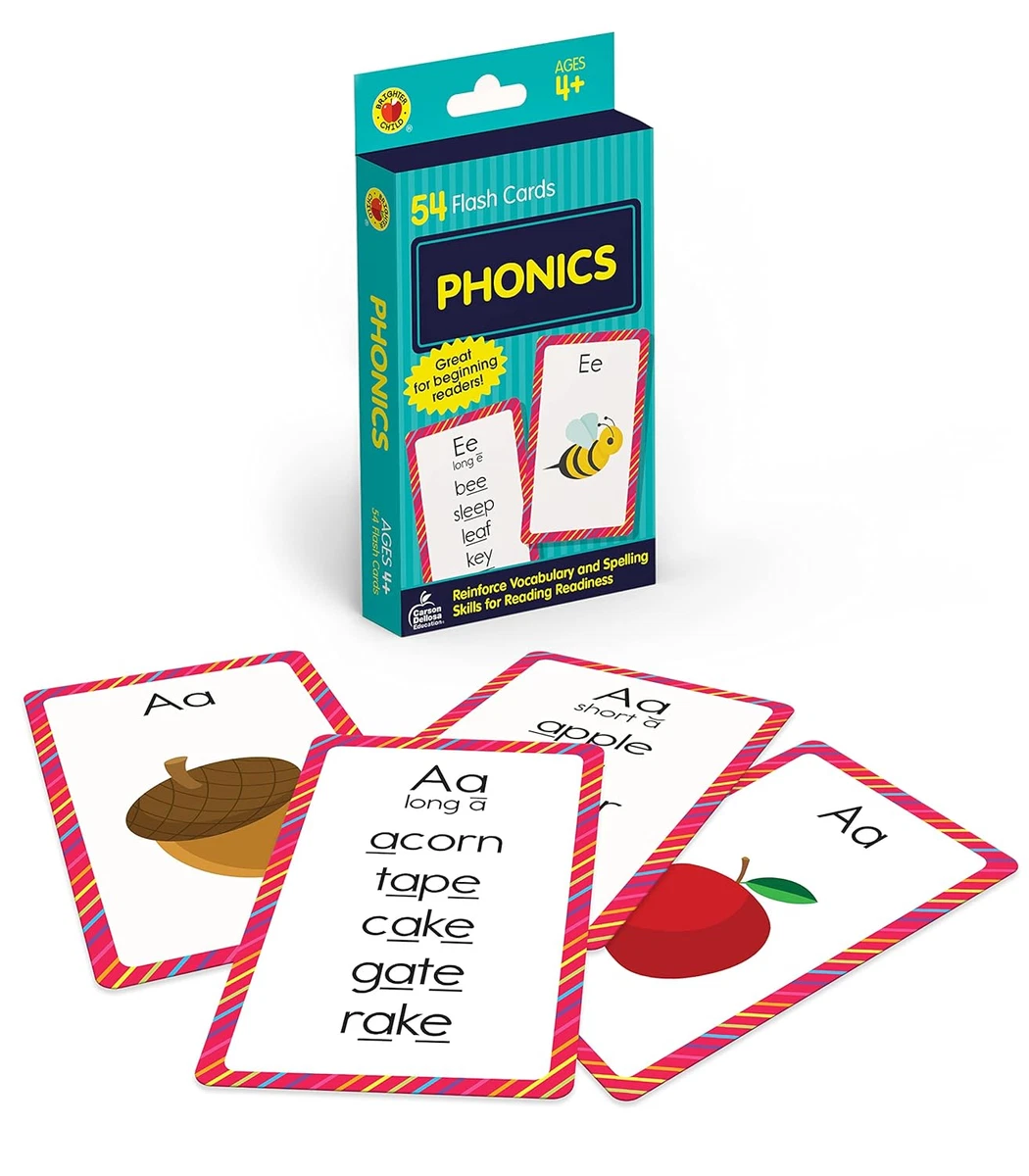 Phonics Flash Cards For Kids Ages 3-8 - CVC, Digraphs & Blends For Pre-K To 3rd Grade Reading