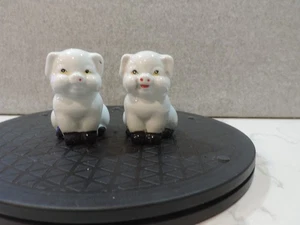 Ceramic Salt & Pepper Shakers White Pigs - Picture 1 of 7