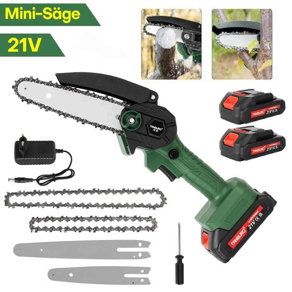 TANBURO Für 21V Makita Akku Kettensäge Mini Elektro Motorsäge Handkettensäge 6+8 Zoll