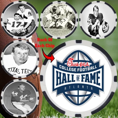 Juego de fichas Donny Anderson Texas Tech Salón de la Fama del Fútbol Americano Universitario (5) Foto 1 de 2