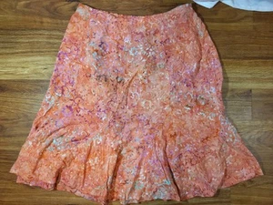 Nomadic Traders Womens Size L Floral Print Boho Midi A Line Skirt Pink - Picture 1 of 4