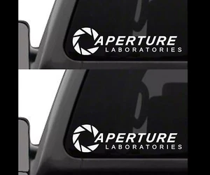 Aperture Laboratories - CONFEZIONE DA DUE 8" gioco portale decalcomanie finestrini auto camion - Foto 1 di 2