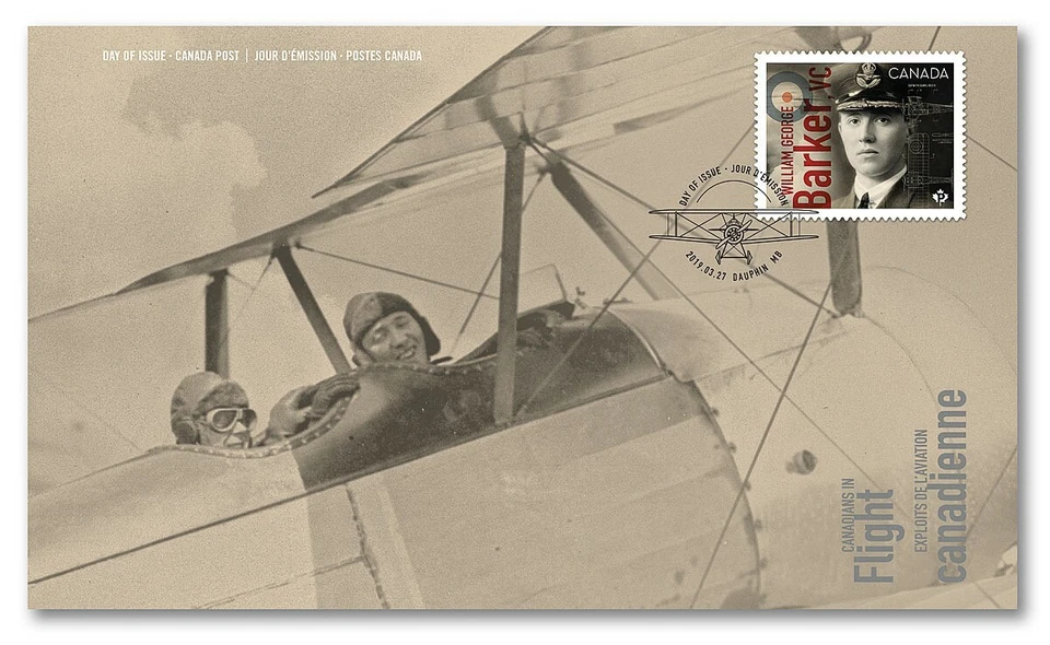 WILLIAM GEORGE BARKER, VC = Airplane, Military Uniform, Flight = FDC Canada 2019 Foto 1 de 1