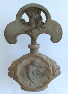 RARE Vintage Czech Ingrid Bohemia Bottle Art Deco Roses Fawn Women & Stopper - Picture 1 of 12