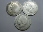 Spain 1891 1893 1900 1 Peseta Alfonso Xiii Lot 3 Silver Coins