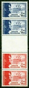FRANCE -1942 – TRICOLOUR  LEGION STRIP - VF** - Picture 1 of 1
