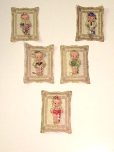 LOT/5 Handcrafted Creations By Frances KEWPIE brooch Pin backs ornaments-VTG-NEW - Picture 1 of 11