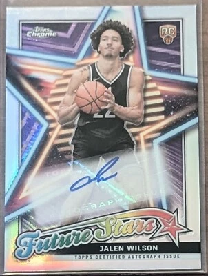 JALEN WILSON 2023-24 Topps Chrome Future Stars Auto RC #FSA-JW Autograph Rookie - Image 1 of 3