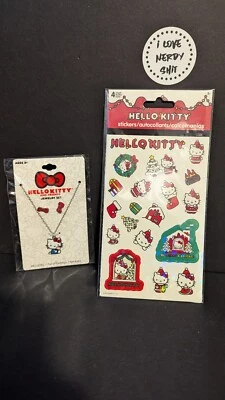 Hello Kitty Necklace & Earrings Set & Sticker Pack - Image 1 of 3