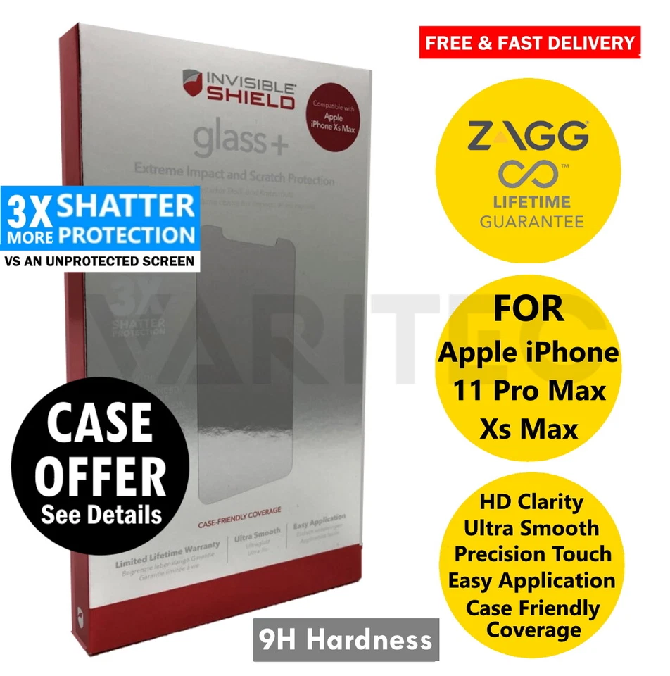 Zagg 11 Pro Max XS Max Glass Screen Protector for Apple iPhone 11 Pro Max XS Max - Image 1 of 3