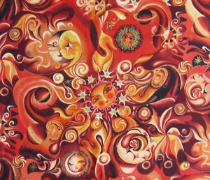 CELESTIAL DREAMS,Hoffman,Fabrics 2.75 yards, orange, red,yellow,sun - Picture 1 of 2