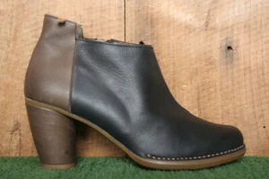 EL NATURALISTA 'Colibri' Black & Brown Leather Heeled Booties EU 39 ≈ US 8.5 - Picture 1 of 11