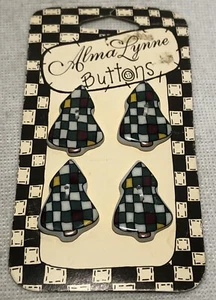 1.375” Vtg 1997 Westwater Enterprises Alma Lynne Buttons Christmas Tree 4 pc - Picture 1 of 3