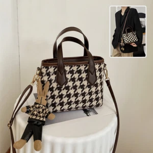 Fashion Houndstooth Shoulder Bags Portable Checkerboard Handbags All-match Messe - Bild 1 von 17