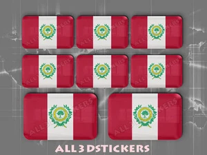 8 x 3D Stickers Resin Domed Flag Raleigh - USA Adhesive Decal Vinyl - Picture 1 of 1