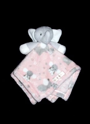 Mantas & Beyond Rosa Gris Blanco Elefante Estrellas Bebé Manta Seguridad Lovey  Foto 1 de 3