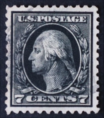 U.S. Used #507 7c Black Washington, Superb. Vivid Color. A Gem! - Image 1 of 2