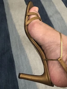 GOLD Sandals Women strap medium heels, ENZO ANGIOLINI - Picture 1 of 3
