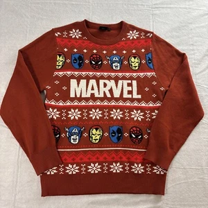 Marvel Boys Avengers Graphic Holiday Crew Neck Sweater  Size L (10-12) See Notes - Picture 1 of 3