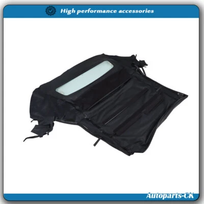 Black Convertible Soft Top + Heated Glass Window For 2005-2013 2014 Ford Mustang - Image 1 of 4